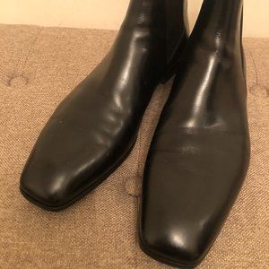 PRADA MEN'S BLACK LEATHER CHELSEA ANKLE BOOTS SHOES 11/US 12